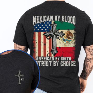 Discover Mexican By Blood T-Shirt American Mexico T-Shirt