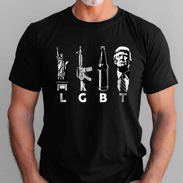 Discover Keep America Great, Funny Meme Gift For Friends, LGBT Liberty Guns Beer Trump T-shirt