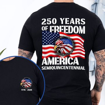 Discover 250 Years of Freedom T-Shirt | Patriotic American Eagle Anniversary Tee