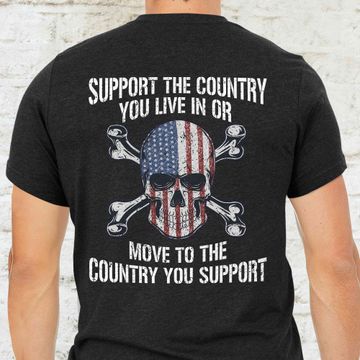 Discover 4th of july Gifts, Skull USA Flag, Support The Country You Live In T-Shirt