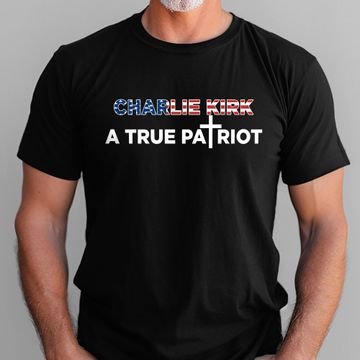 Discover Charlie Kirk Patriot T-Shirt | Christian Cross American Flag Religious Tee