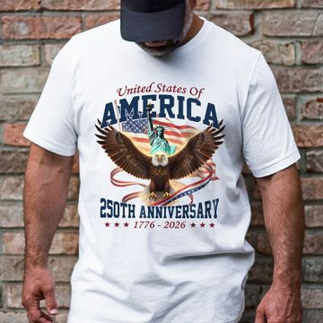 Discover 250th Anniversary Patriotic T-Shirt | American Eagle Liberty Tee