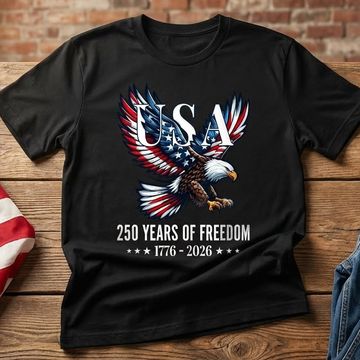 Discover USA 250 Years of Freedom T-Shirt | Bald Eagle Patriotic 1776–2026 Tee