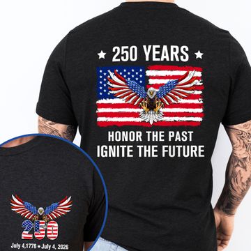 Discover America 250th Anniversary T-Shirt | Bald Eagle Flag Tee for July 4th