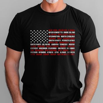 Discover Flagwix American Flag - USA Flag State Names T-shirt Patriotic 4th of july US Independence Day T-Shirt