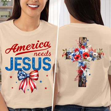 Discover America Needs Jesus Christian Cross Shirt