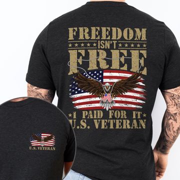 Discover Happy 4th of july, U.S. Veteran Freedom Patriotic American Eagle Veteran T-Shirt