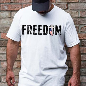 Discover Charlie Kirk Freedom Patriotic Cross Freedom T-Shirt