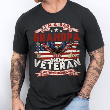 Discover 4th of july Gifts, Eagle With American Flag Tee, Veteran Dad T-Shirt