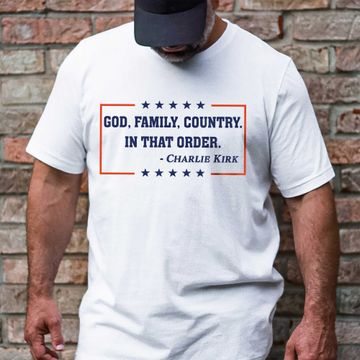 Discover God Family Country In That Order Charlie Kirk Shirt Republican USA Freedom Patriot