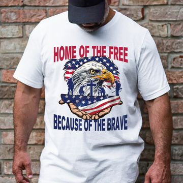Discover Veterans Day, Home Of The Free, Patriotic American Eagle Veteran T-Shirt