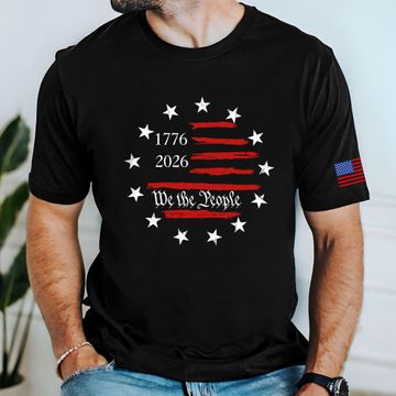 Discover Patriot We The People American Flag T-Shirt, 250th Anniversary 1776 2026 Tee