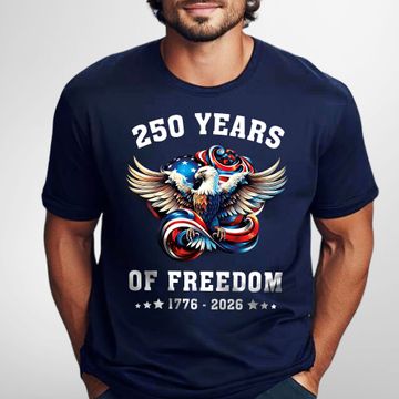 Discover 250 Years of Freedom Eagle T-Shirt | 1776-2026 Patriotic Tee for Men