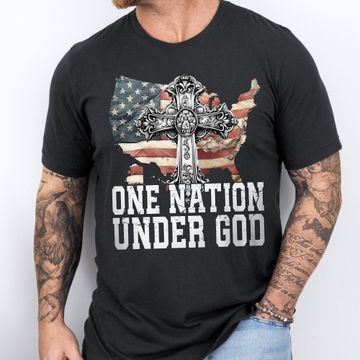 Discover Patriotic Men T-Shirt | American One Nation Under God T-Shirt