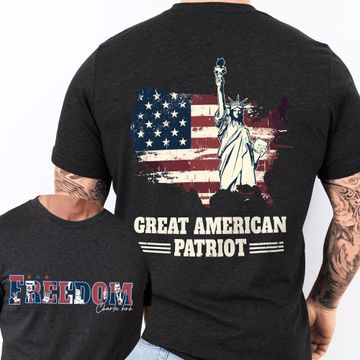 Discover Charlie Kirk Great American Patriot T-Shirt with Statue of Liberty