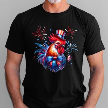 Discover Chicken Rooster Independence Day 4th Of july T-Shirt, Farm Tee