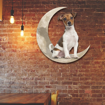 Discover Jack Russell Terrier Dog And Moon Hanging Metal Sign QNK879MSv55