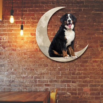 Discover Bernese Mountain Dog And Moon Hanging Metal Sign QNK879MSv30