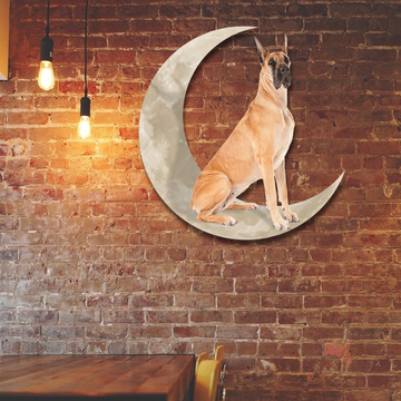Discover Great Dane Dog And Moon Hanging Metal Sign QNK879MSv34b
