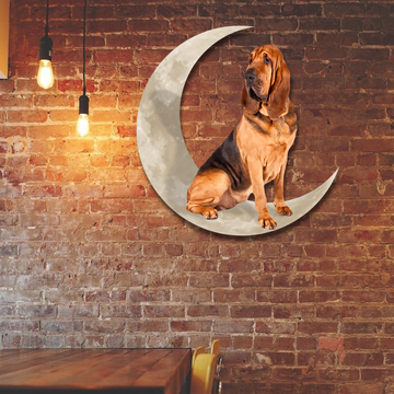 Discover Bloodhounds Dog And Moon Hanging Metal Sign QNK879MSv50