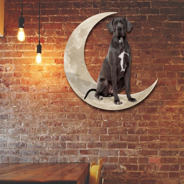 Discover Great Dane Dog And Moon Hanging Metal Sign QNK879MSv34