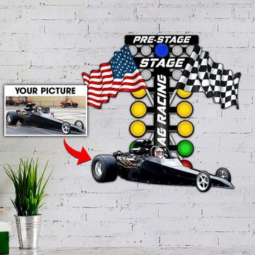 Discover Personalized Race Car Custom Image Drag Racing Metal Sign, Race Car Sign, Dirt Track Racing Sign, Sports Sign