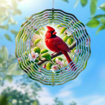 Discover Red Cardinal Bird Spring Wind Spinner
