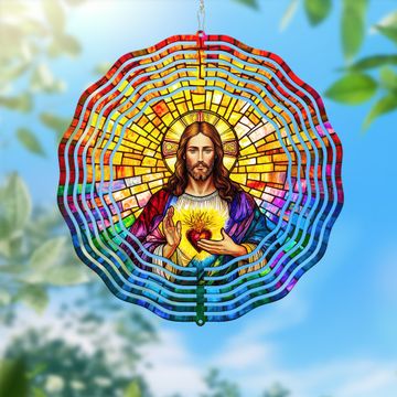 Discover Sacred Heart of Jesus Wind Spinner