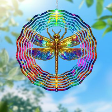 Discover Colorful Dragonfly Spring Wind Spinner 3-Day Shipping