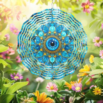 Discover Jewish Evil Eye Mandala, Hippie Wind Spinner
