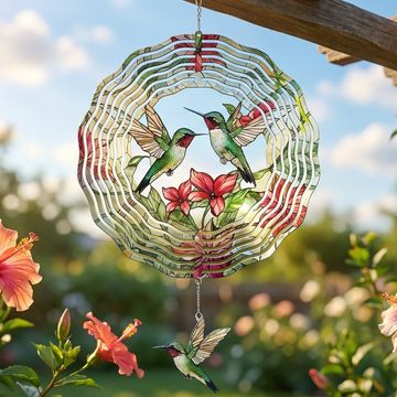 Discover FLAGWIX Hummingbird Gifts for Women - 3D Stainless Steel Metal Wind Spinners 12 in - Hummingbird Wind Spinner Yard Decorations Outdoor Indoor Hanging Garden Decor, Birthday Gifts for Women 3-Day Shipping