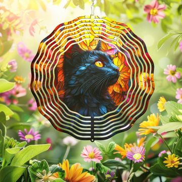 Discover Black Cat Wind Spinner