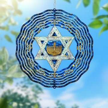 Discover Jewish Star of David, Christmas Hanukkah Wind Spinner