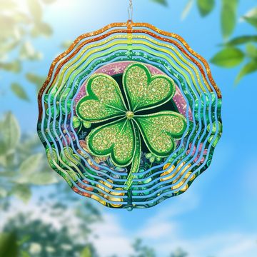 Discover St. Patrick's Day Shamrock Rainbow Floral Wind Spinner