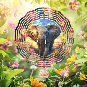 Discover Elephant Wildflowers Wind Spinner
