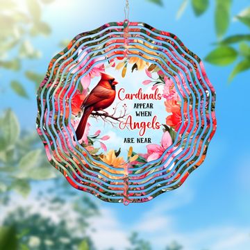 Discover Memorial Red Cardinal Floral Wind Spinner