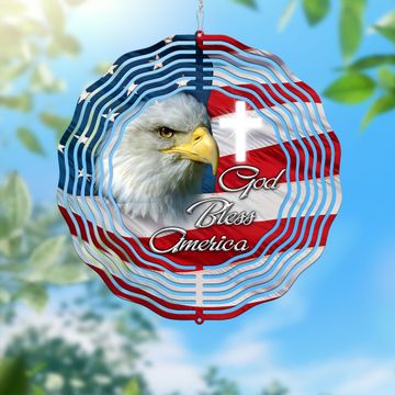 Discover Patriotic Eagle God Bless America Wind Spinner