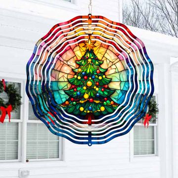 Discover Christmas Tree Xmas Merry Christmas Wind Spinner