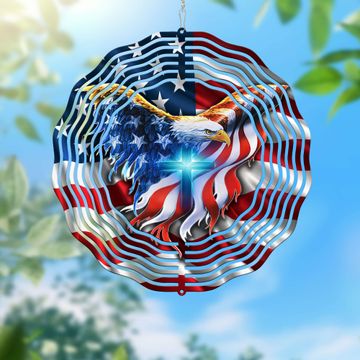 Discover Patriotic Eagle with Christian Cross American Wind Spinner 3-Day Shipping
