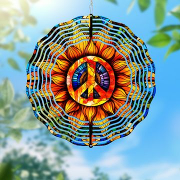 Discover Hippie Soul Sunflower Peace Sign Hippie Wind Spinner