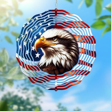 Discover Patriotic Eagle With American Flag Wind Spinner