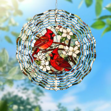 Discover Cardinals In Flower Garden Cardinal Wind Spinner