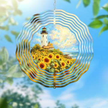 Discover Sunflowers Lighthouse Wind Spinner