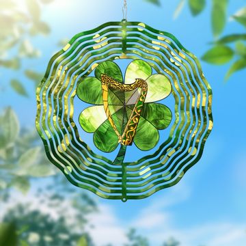 Discover Irish Harp And Shamrocks St. Patrick's Day Wind Spinner