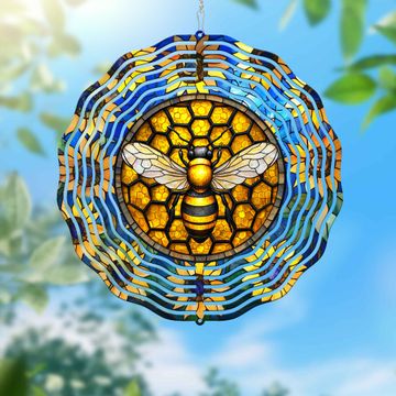 Discover Bee Sunflowers Wind Spinner 3-Day Shipping