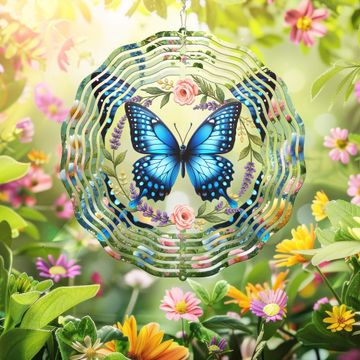 Discover Spring Floral Butterfly Wind Spinner 3-Day Shipping