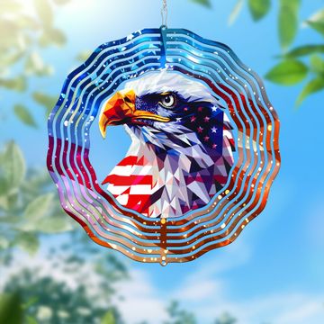 Discover Patriotic Eagle American Bald Eagle Head Wind Spinner