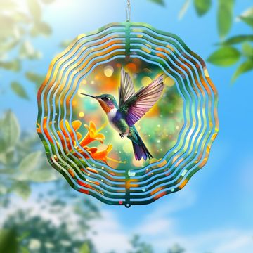 Discover Hummingbird Flower Wind Spinner