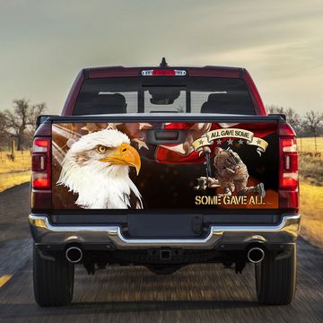 Discover All Gave Some Some Gave All Eagle Veteran Truck Tailgate Decal Sticker Wrap