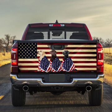 Discover Labrador Retriever Dogs Wrapped in Glory American Patriot Truck Tailgate Decal Sticker Wrap BNL40TDv35